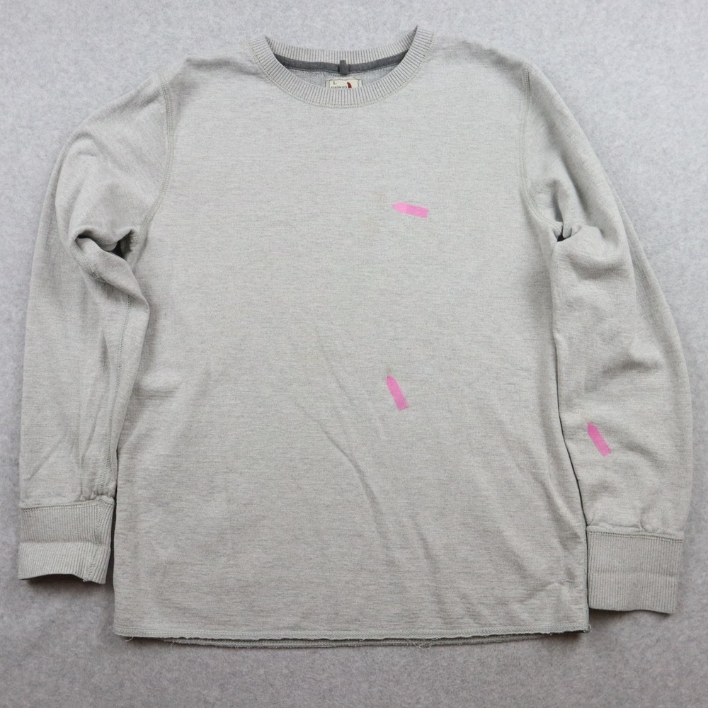 Relwen Sweatshirt Mens Large Pullover Knit Crew Neck Casual Gray Long Sleeve